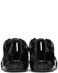 schwarze Leder niedrige Sneakers von Jimmy Choo