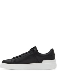 schwarze Leder niedrige Sneakers von Balmain