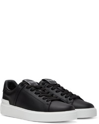 schwarze Leder niedrige Sneakers von Balmain