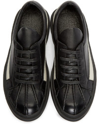 schwarze Leder niedrige Sneakers von D.gnak By Kang.d