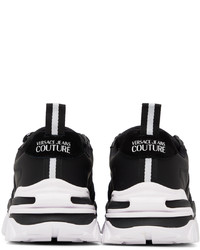 schwarze Leder niedrige Sneakers von VERSACE JEANS COUTURE