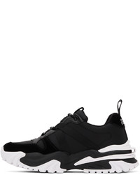 schwarze Leder niedrige Sneakers von VERSACE JEANS COUTURE