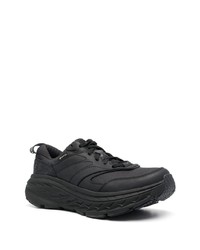 schwarze Leder niedrige Sneakers von Hoka One One