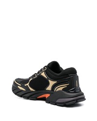 schwarze Leder niedrige Sneakers von Heron Preston