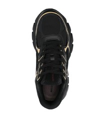 schwarze Leder niedrige Sneakers von Heron Preston