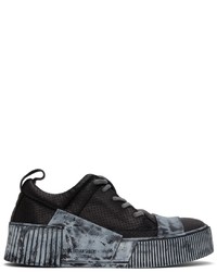 schwarze Leder niedrige Sneakers von Boris Bidjan Saberi