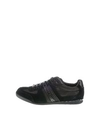 schwarze Leder niedrige Sneakers von Boss Green