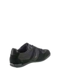 schwarze Leder niedrige Sneakers von Boss Green