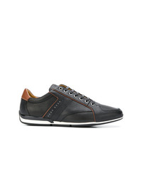 schwarze Leder niedrige Sneakers von BOSS HUGO BOSS