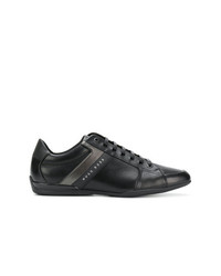 schwarze Leder niedrige Sneakers von BOSS HUGO BOSS