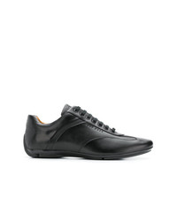 schwarze Leder niedrige Sneakers von BOSS HUGO BOSS