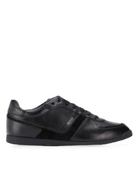 schwarze Leder niedrige Sneakers von BOSS