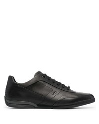 schwarze Leder niedrige Sneakers von BOSS