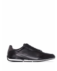 schwarze Leder niedrige Sneakers von BOSS