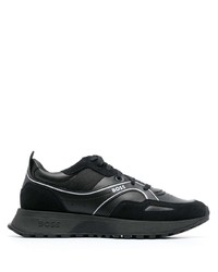 schwarze Leder niedrige Sneakers von BOSS