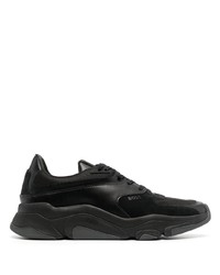 schwarze Leder niedrige Sneakers von BOSS