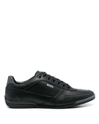 schwarze Leder niedrige Sneakers von BOSS