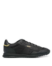 schwarze Leder niedrige Sneakers von BOSS