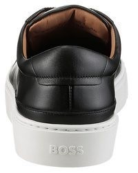 schwarze Leder niedrige Sneakers von BOSS