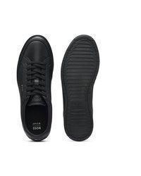 schwarze Leder niedrige Sneakers von BOSS