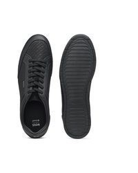 schwarze Leder niedrige Sneakers von BOSS