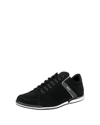 schwarze Leder niedrige Sneakers von BOSS