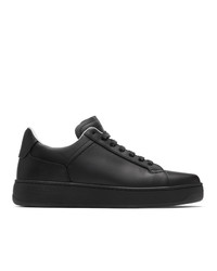 schwarze Leder niedrige Sneakers von Bottega Veneta