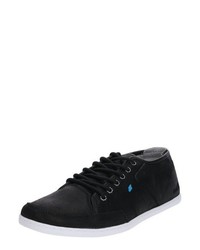 schwarze Leder niedrige Sneakers von Boxfresh