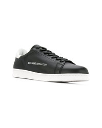 schwarze Leder niedrige Sneakers von Undercover