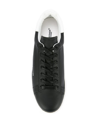 schwarze Leder niedrige Sneakers von Undercover