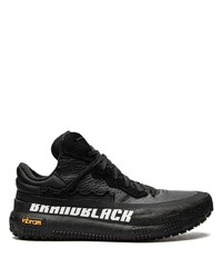 schwarze Leder niedrige Sneakers von Brand Black
