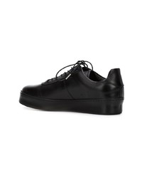 schwarze Leder niedrige Sneakers von Hender Scheme