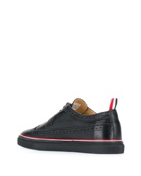 schwarze Leder niedrige Sneakers von Thom Browne