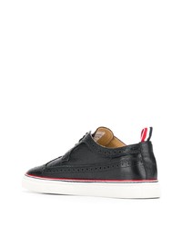 schwarze Leder niedrige Sneakers von Thom Browne