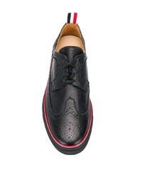 schwarze Leder niedrige Sneakers von Thom Browne