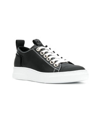 schwarze Leder niedrige Sneakers von Bruno Bordese