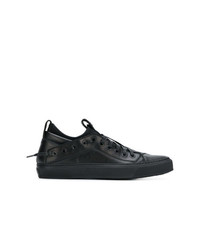 schwarze Leder niedrige Sneakers von Bruno Bordese