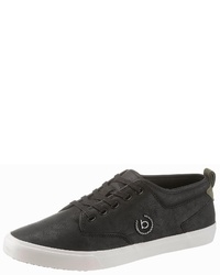 schwarze Leder niedrige Sneakers von Bugatti