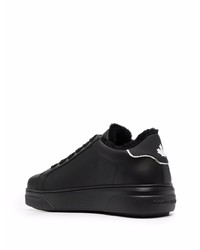 schwarze Leder niedrige Sneakers von DSQUARED2