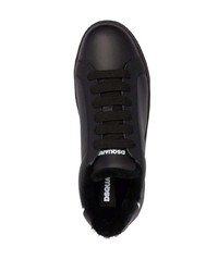 schwarze Leder niedrige Sneakers von DSQUARED2