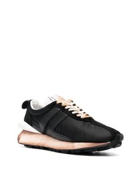 schwarze Leder niedrige Sneakers von Lanvin