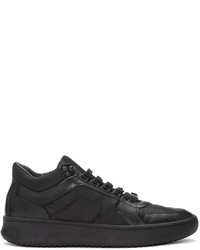 schwarze Leder niedrige Sneakers von Burberry