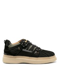 schwarze Leder niedrige Sneakers von Buscemi