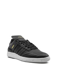 schwarze Leder niedrige Sneakers von adidas