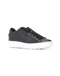 schwarze Leder niedrige Sneakers von Coach