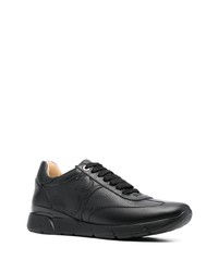 schwarze Leder niedrige Sneakers von Billionaire