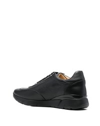 schwarze Leder niedrige Sneakers von Billionaire