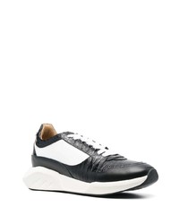 schwarze Leder niedrige Sneakers von Billionaire