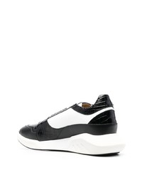 schwarze Leder niedrige Sneakers von Billionaire