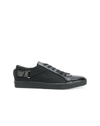 schwarze Leder niedrige Sneakers von Calvin Klein 205W39nyc